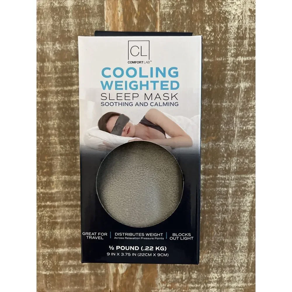Cooling Weighted Sleep Mask MSRP $28 Soothing Calming Travel 1/2 Pound Grey‎ New